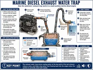 The xhaust water trap is an essential part of the system
