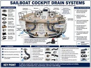 Sailboat cockpit drain systems are crucial to vessel stability and are often not maintained